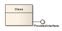 A UML Class showing a provided interface. A UML Class showing a provided interface.